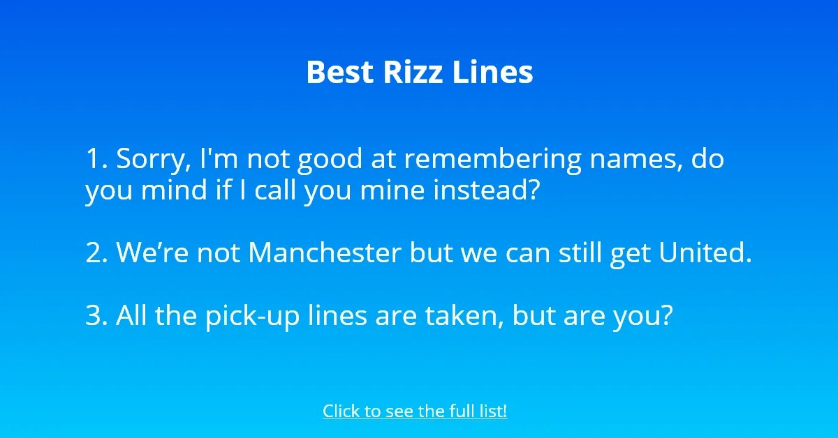 70+ Dirty, Funny, and Best Rizz Lines Followchain