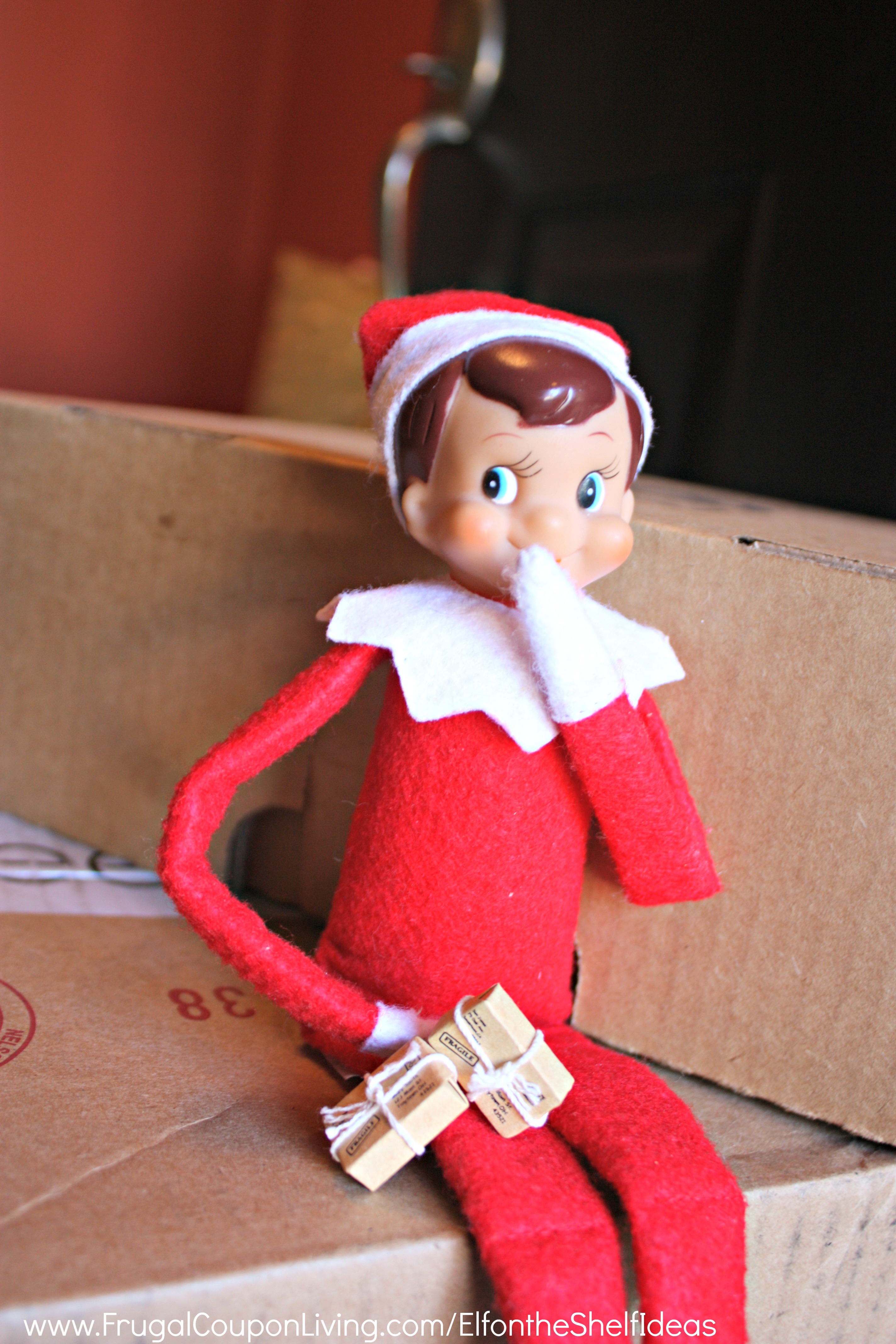 Elf on the Shelf Ideas Elf Delivers Packages