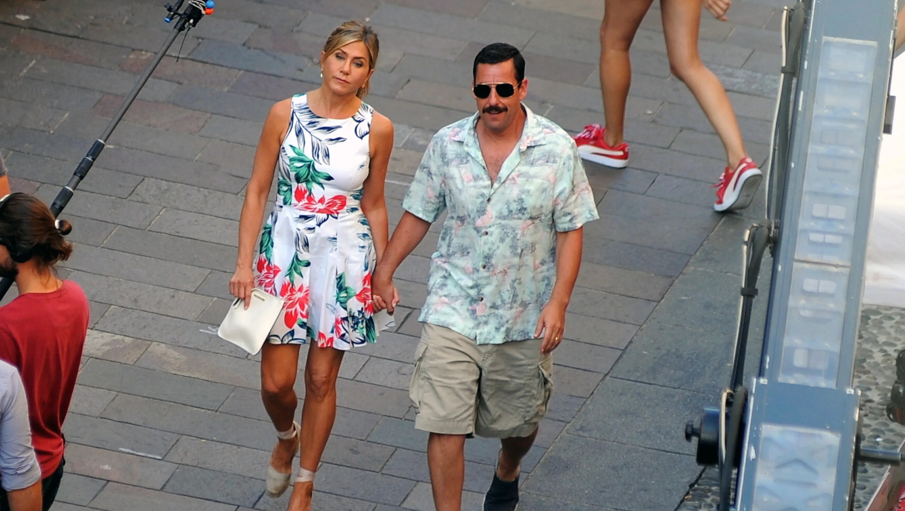 See Jennifer and Adam Sandler on the Italian set of 'Murder Mystery'