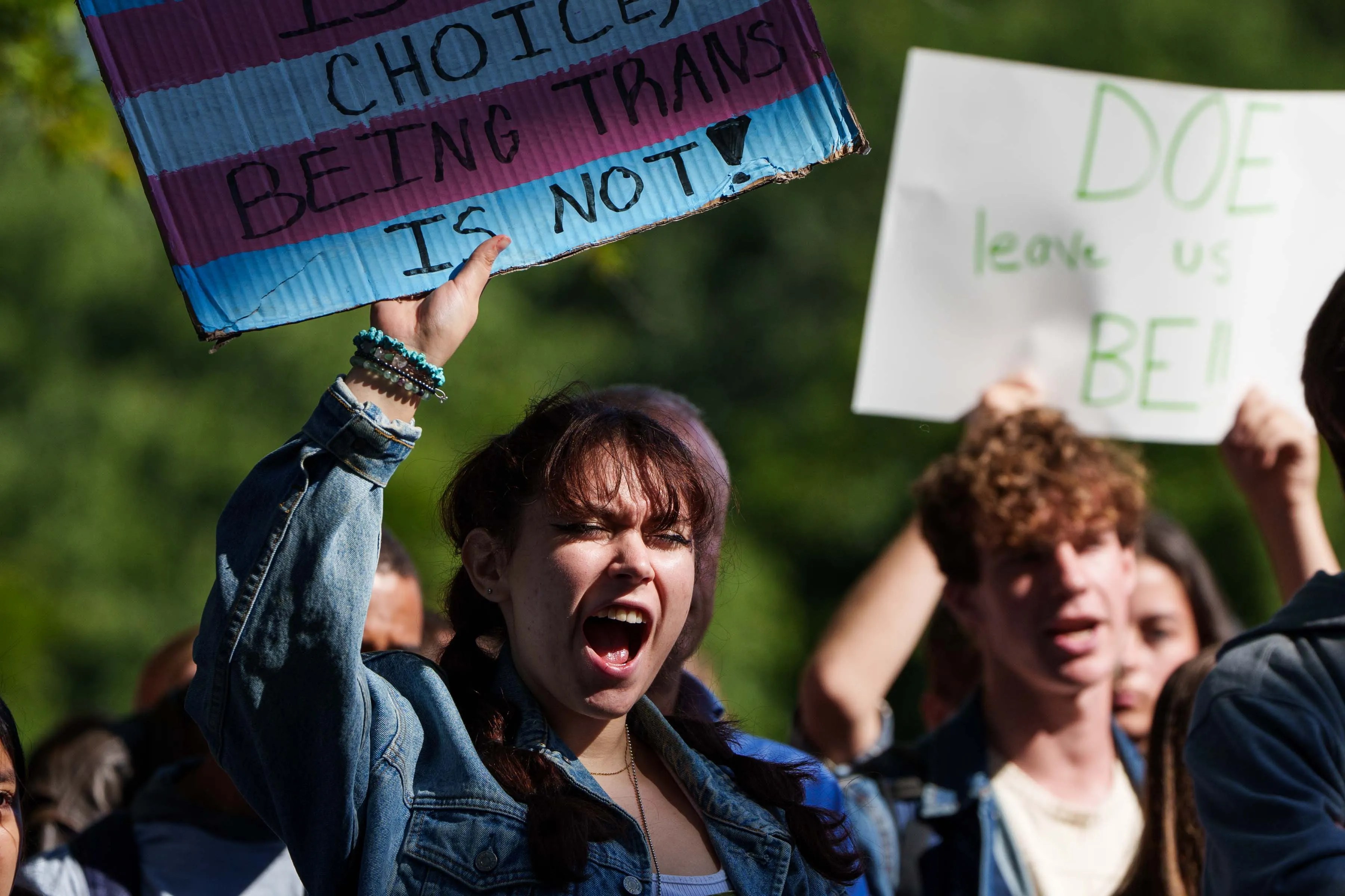 Virginia college students stage walkout over Youngkin transgender