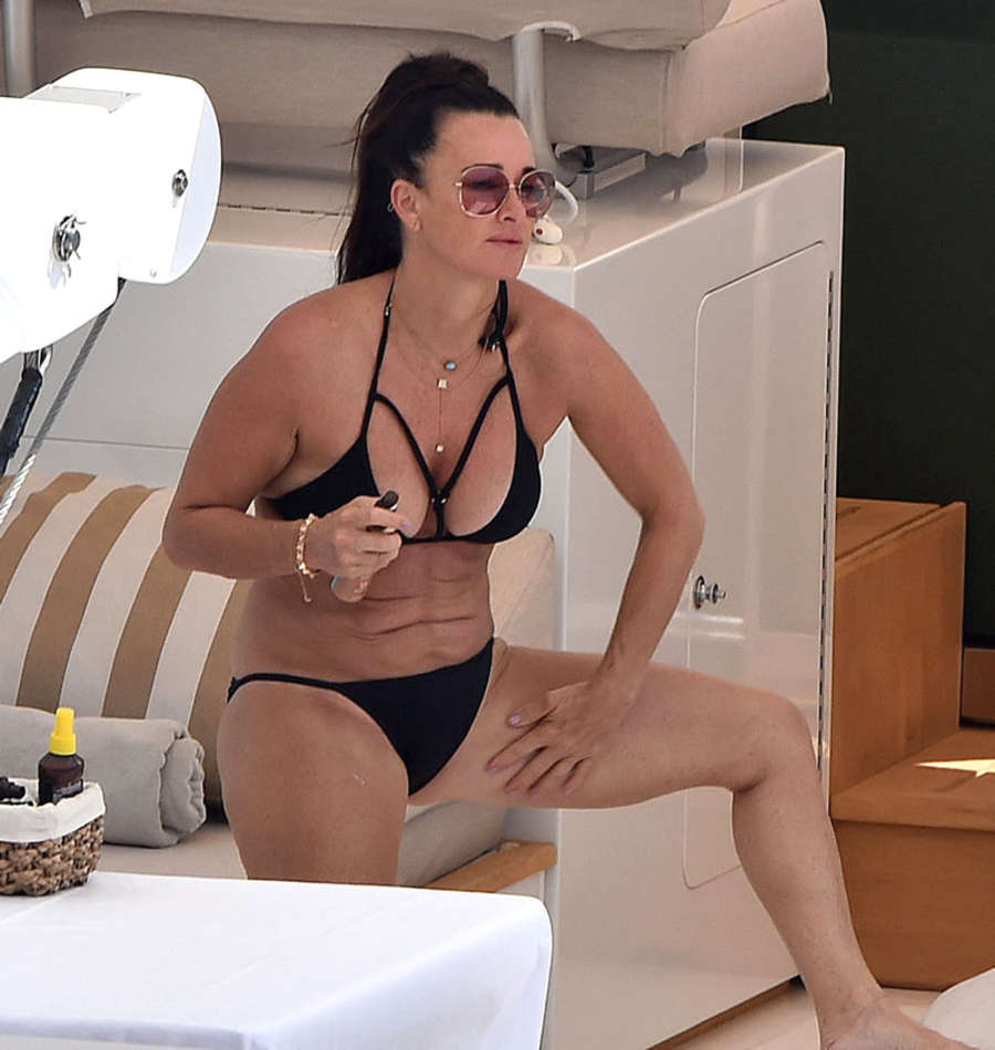 Kyle Richards in Black Bikini 02 GotCeleb