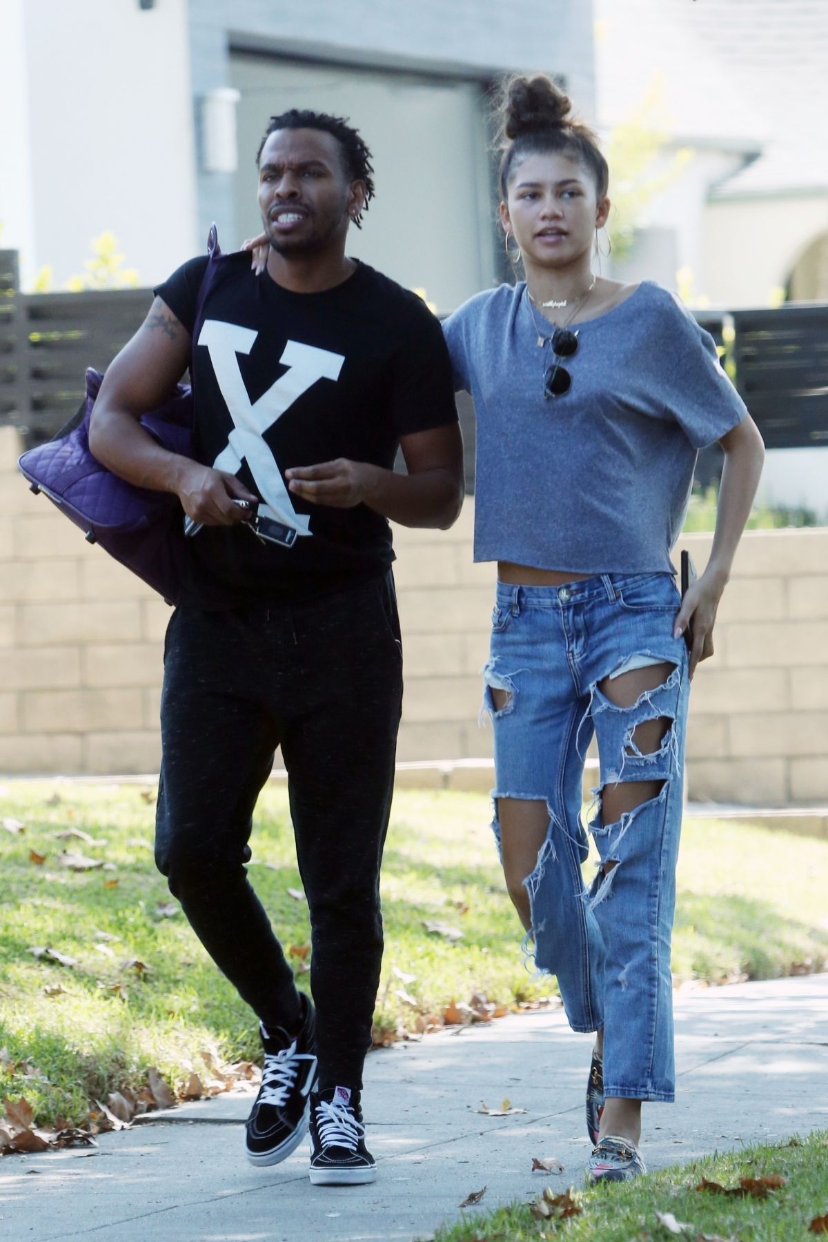 ZENDAYA COLEMAN Out with Her Brother Austin in Los Angeles 10/01/2017
