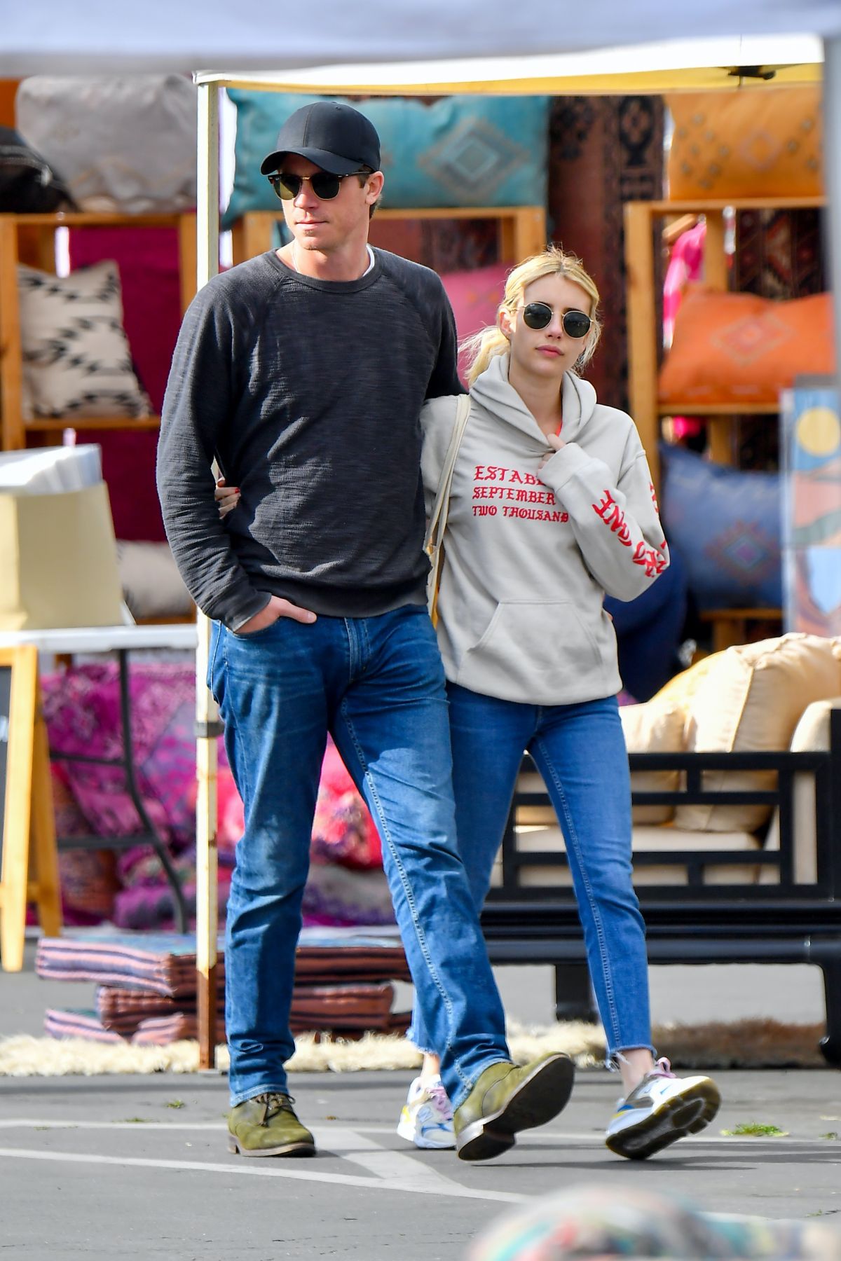 EMMA ROBERTS and Garrett Hedlund at a Flea Market in Los Angeles 03/09/2020 HawtCelebs