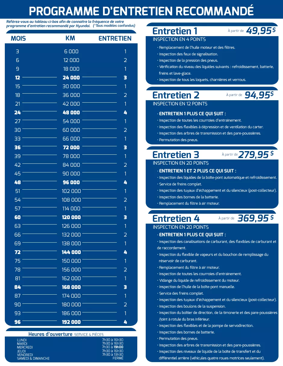 Programme entretien