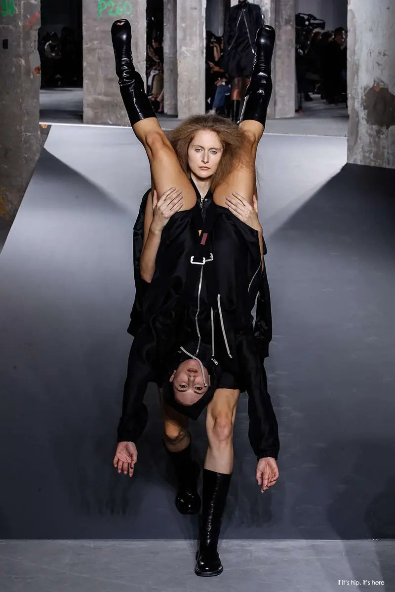 Rick Owens' Runway Models Pull Their Weight. And That Of Another. if