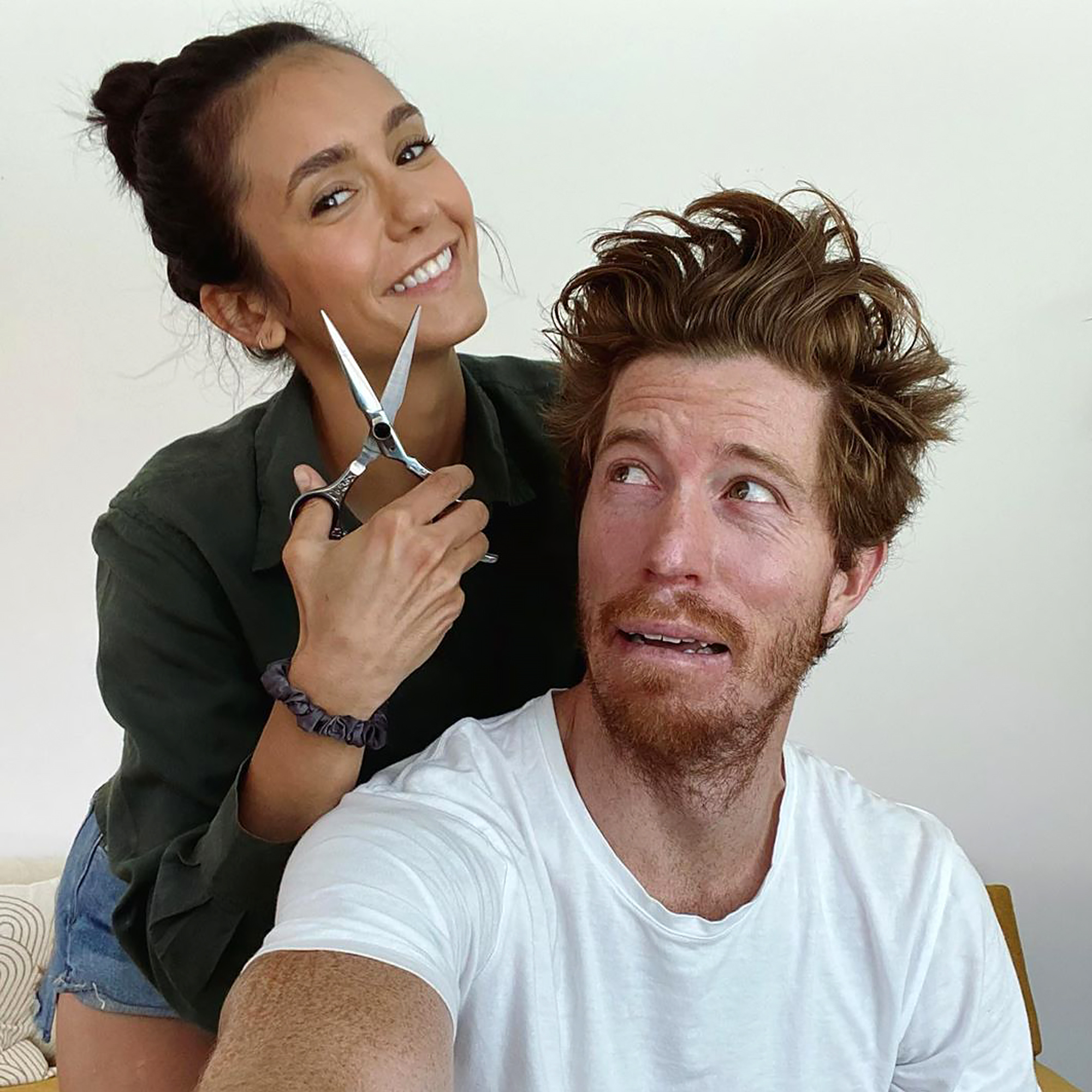 Nina Dobrev Gives Boyfriend Shaun White a Haircut in Instagram Debut