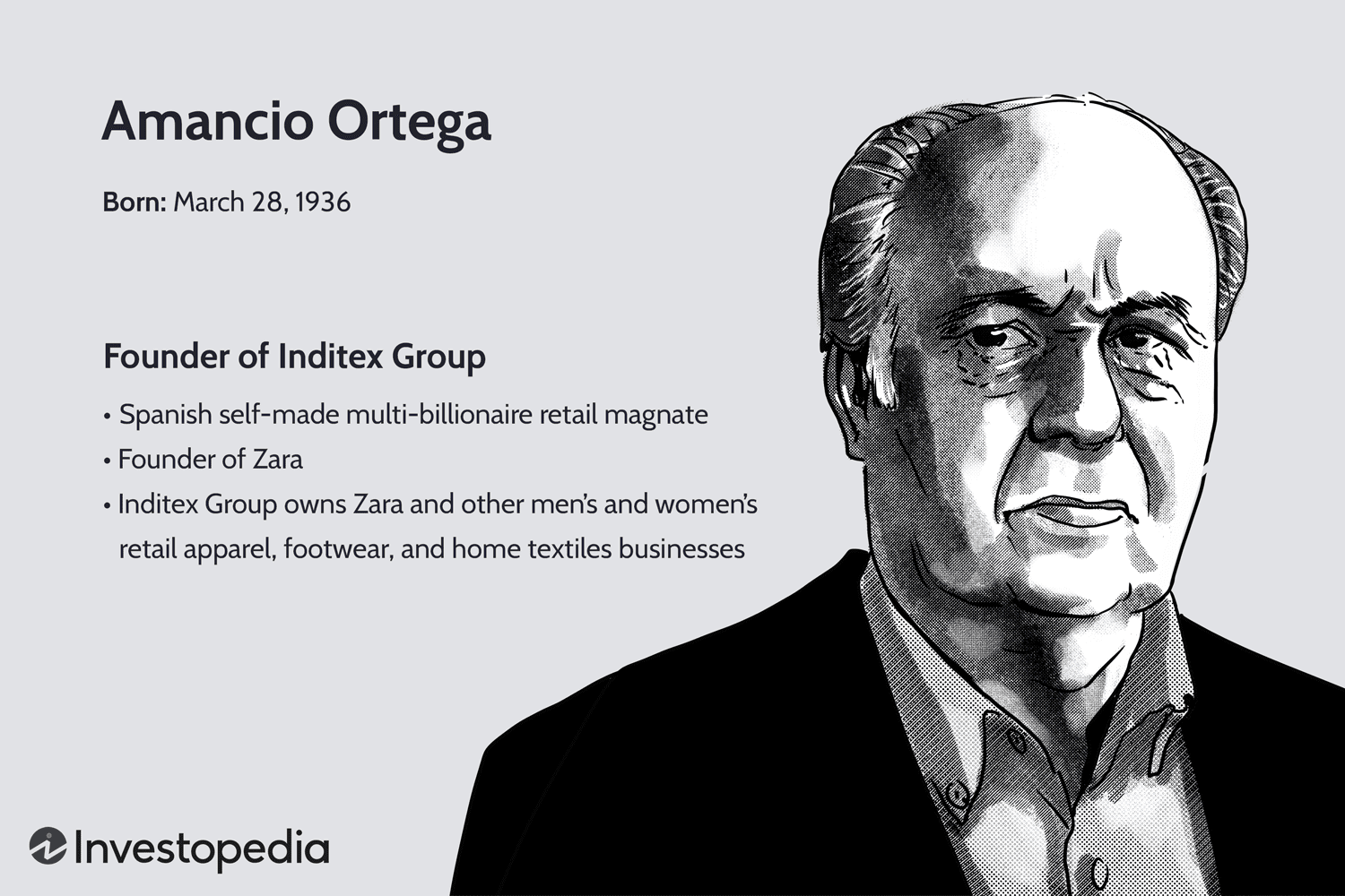 Amancio Ortega Chairman of Zara, Richest Person in Spain