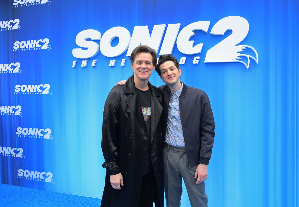 Jim Carrey and grandson at Sonic 2 Family Day Event