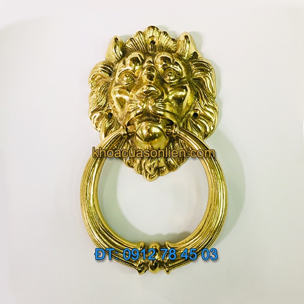 Nơi bán Tay nắm cổng đầu sư tử loại trung đường kính đầu 13,5cm bằng đồng giá rẻ tại Hà Nội