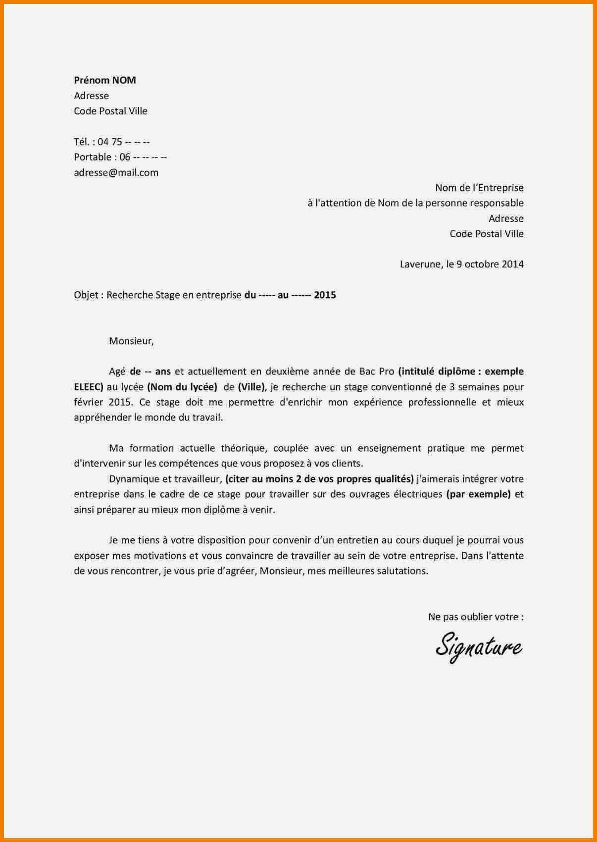 Exemple lettre de motivation stage bts sp3s laboitecv.fr