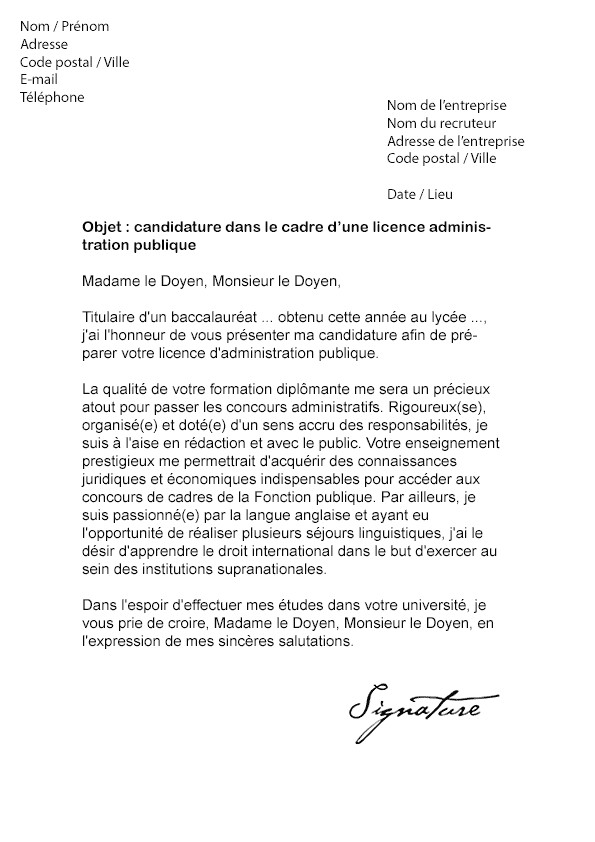 Lettre de motivation caisse des depots et consignations
