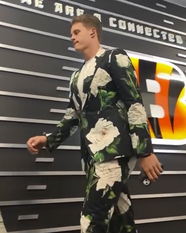 Joe Burrow floral suit Leather Jacketz