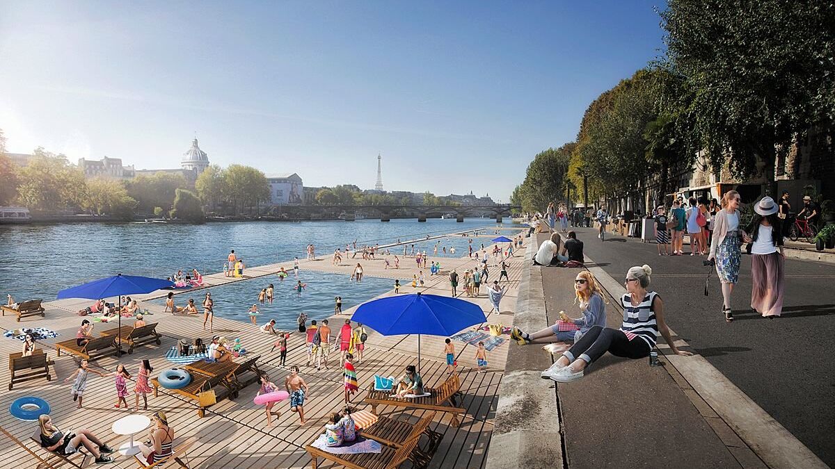 Swimming in the Seine swimming in the heart of Paris, “an objective