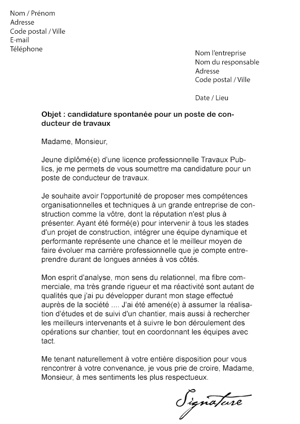 exemple lettre de motivation jeune diplome ingenieur