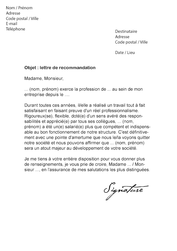 modele lettre de motivation de l'employeur pour embaucher