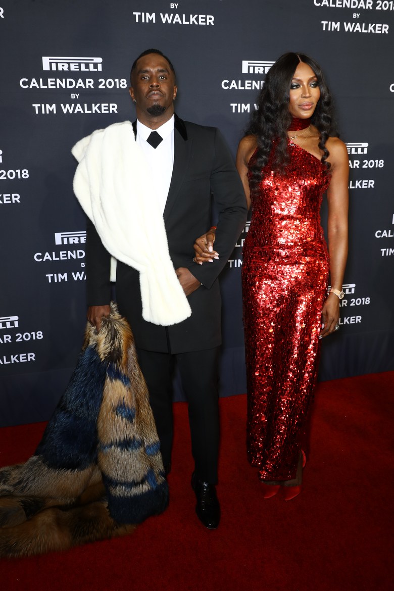 Naomi Campbell and Diddy at the Pirelli Calendar 2018 Launch Gala. Credit Paul Zimmerman/Getty