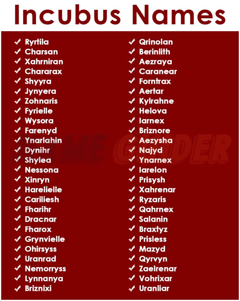 200+ Incubus Names (2023) Name Guider