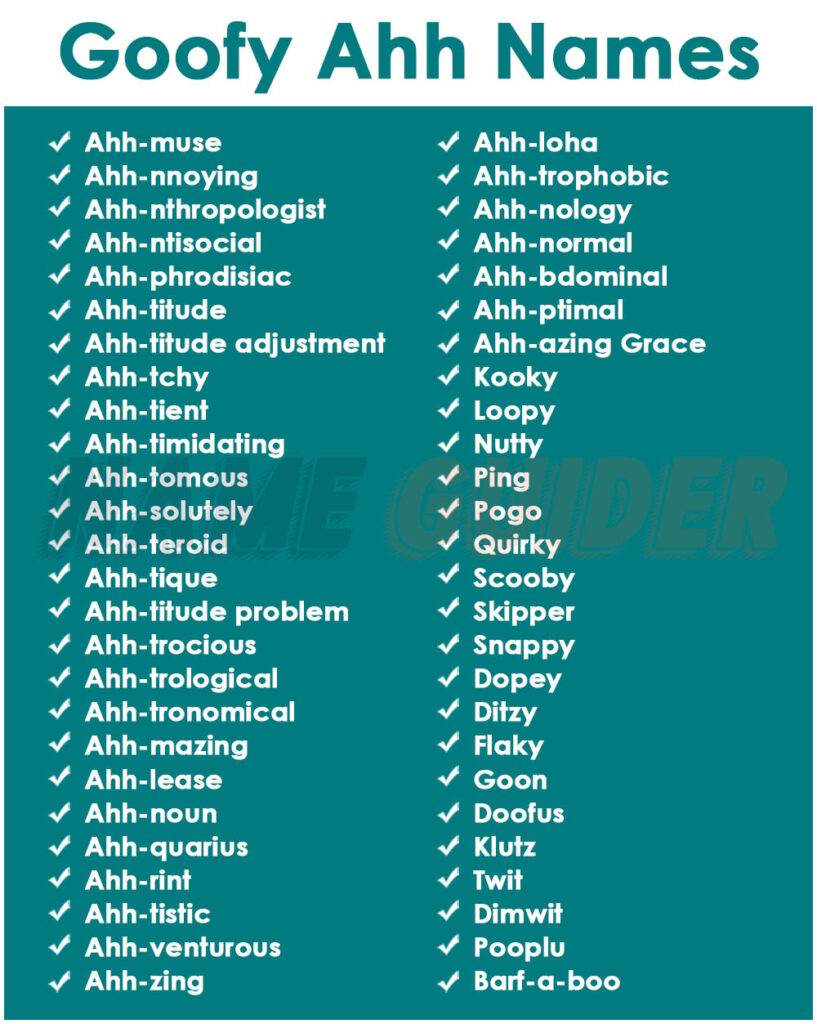 500+ Goofy Ahh Names (2023) Name Guider