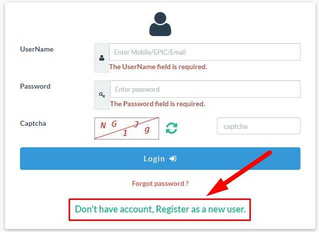 Registration Process on NVSP Website