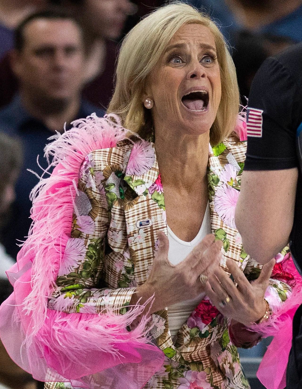 LSU coach Kim Mulkey’s Sweet 16 outfit invites jokes on social media