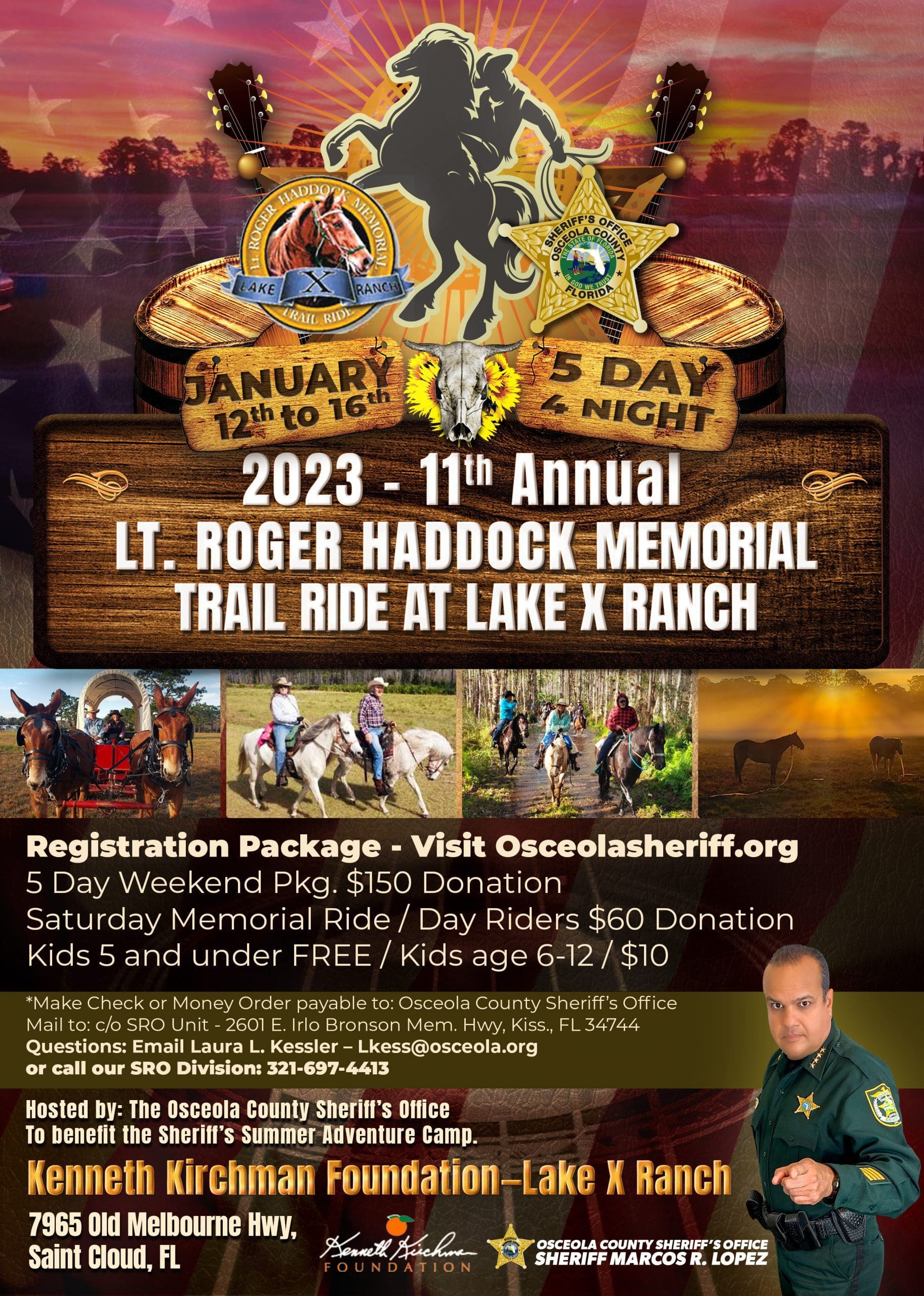 2023 11th Annual Lt. Roger Haddock Memorial Trail Ride at Lake