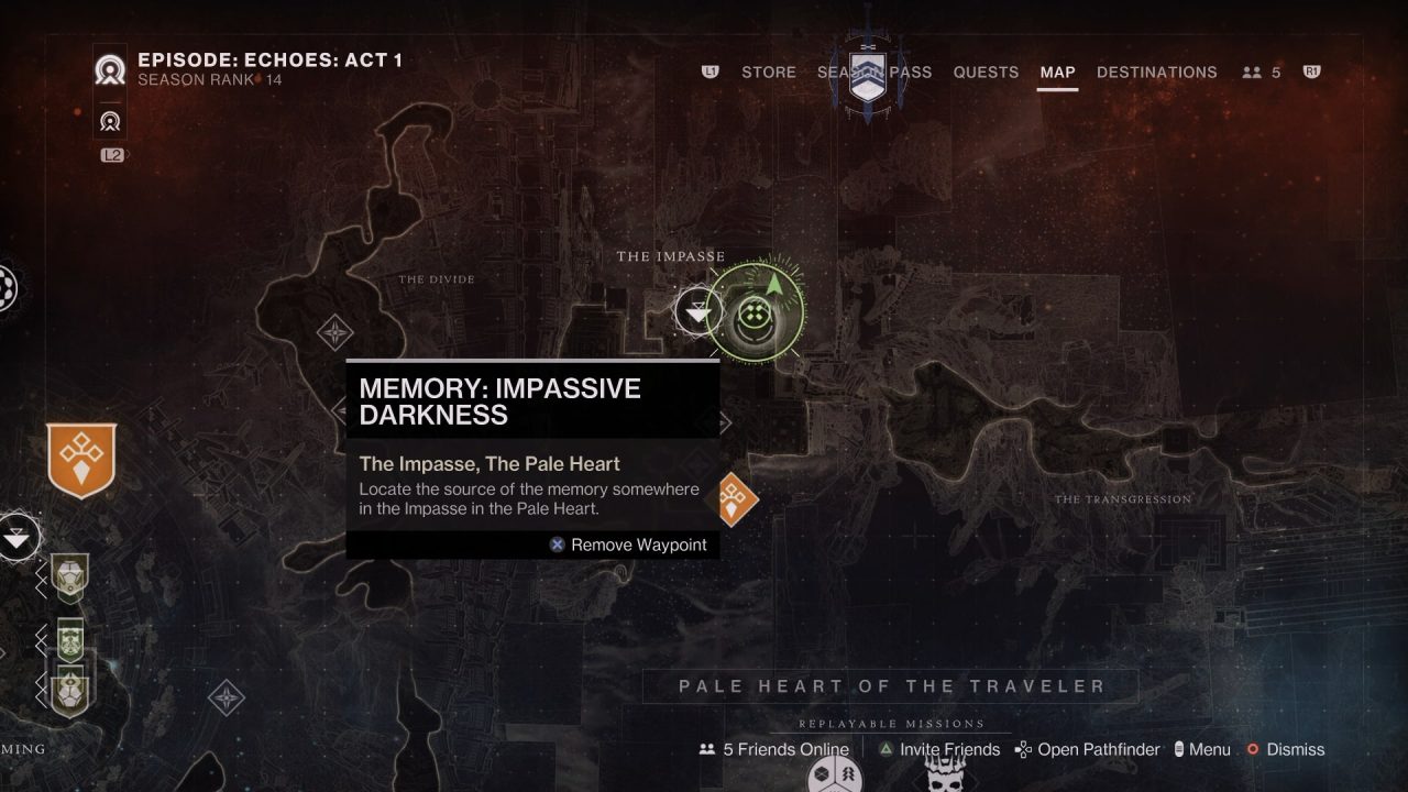 Where to find Memory Impassive Darkness Prismatic Chest in Destiny 2