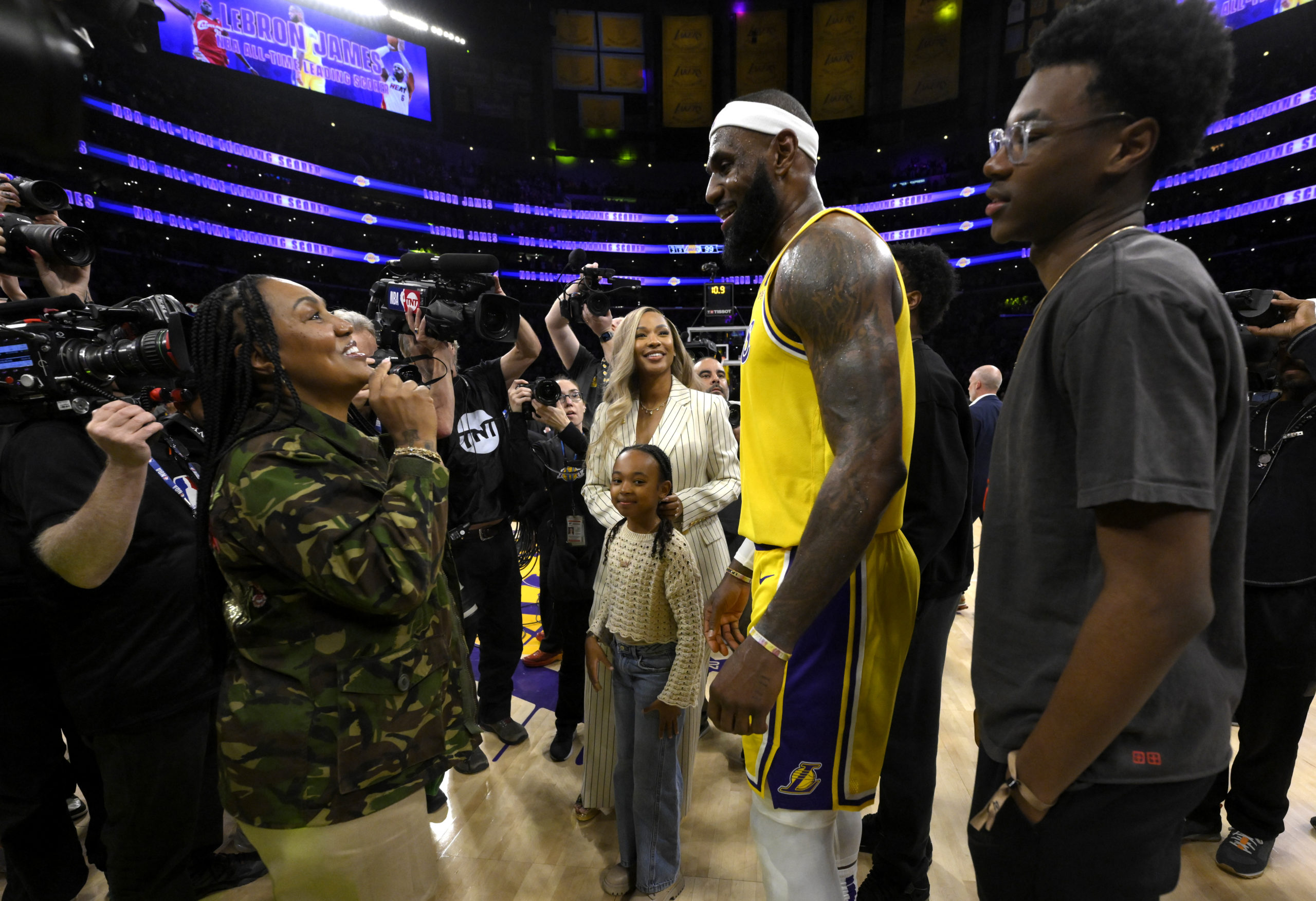 The Whole James Family Was on Hand to Celebrate LeBron's Record