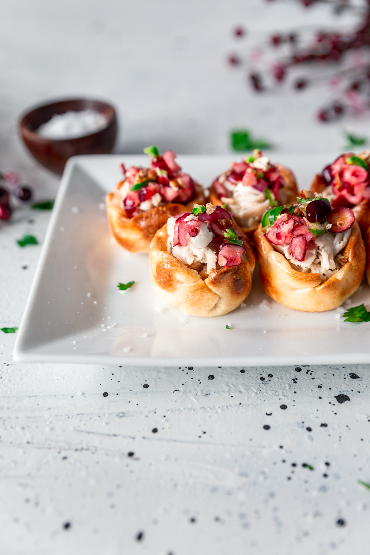chicken appetizer chicken tartlets cream cheese cranberry salsa