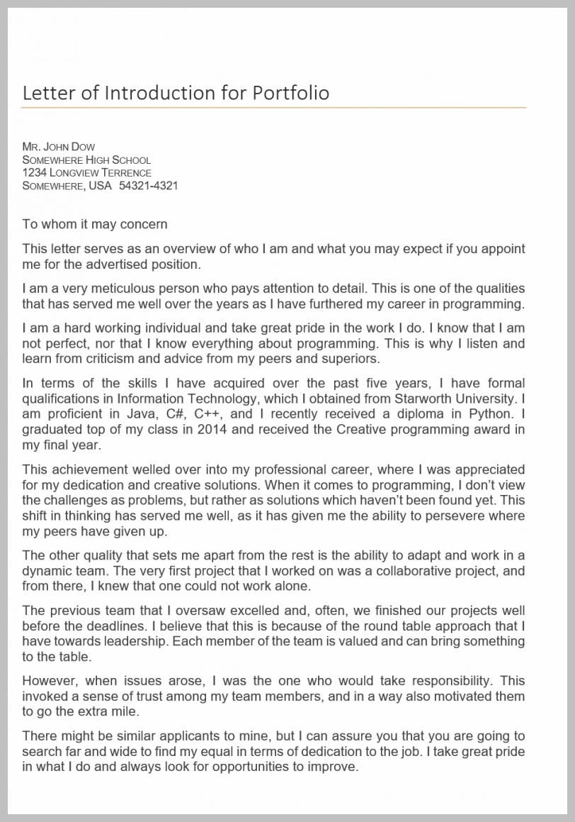 22 Letter of Introduction Template RedlineSP
