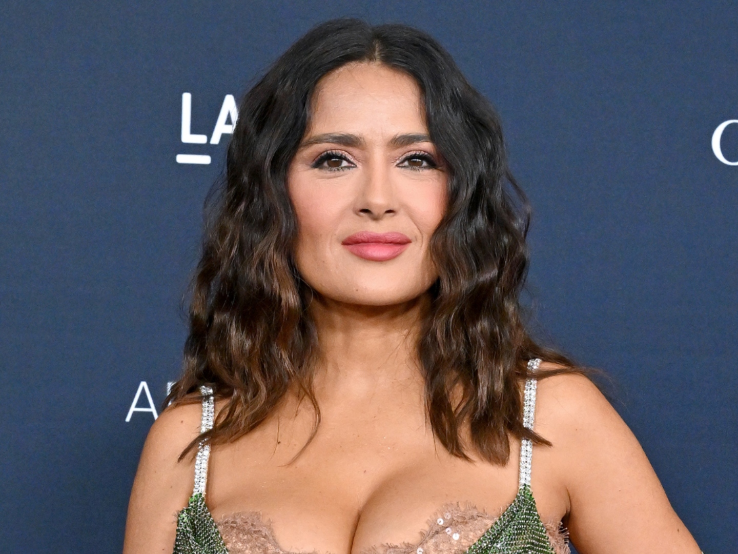 Salma Hayek Shares Bikini Top & Knit Skirt Photo to Instagram