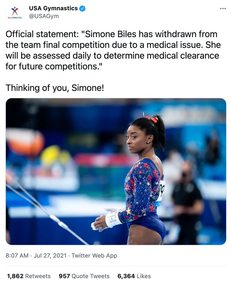 Why Did Simone Biles Withdraw From the Olympics Gymnastics Team Final