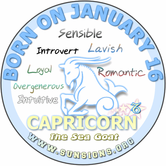 January 16 Capricorn Birthday Horoscope Meanings & Personality Sun