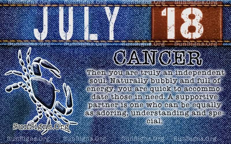 July 18 Zodiac Horoscope Birthday Personality Sun Signs