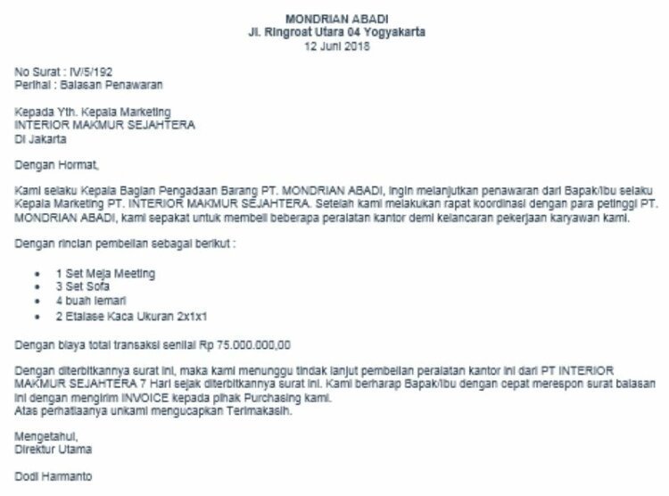 14 Contoh Surat Balasan Penawaran Jasa Travel Kumpulan Contoh Surat