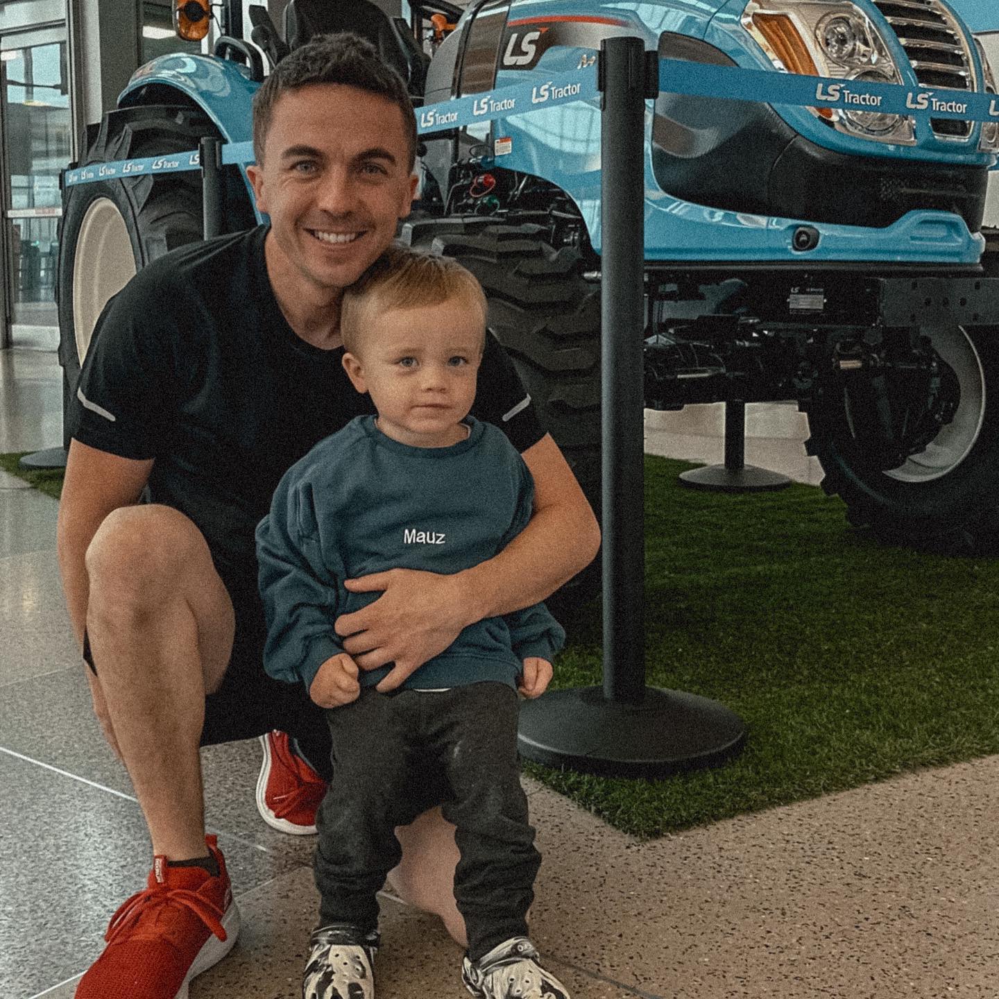 Frankie Muniz and wife Paige Price's 3yearold son Mauz makes red