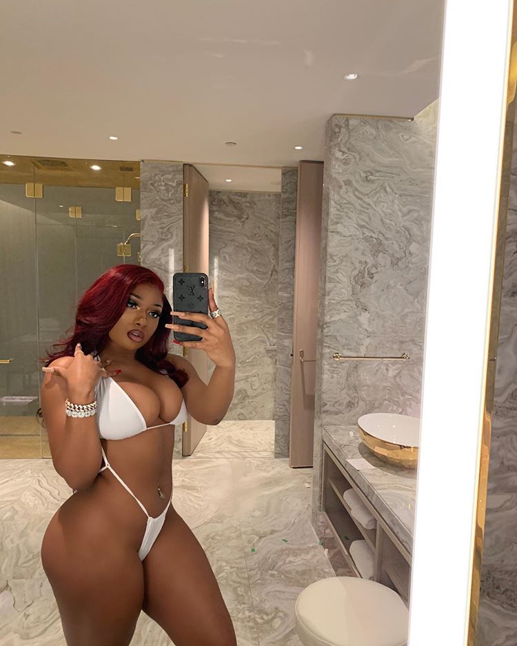 Sexy Megan thee stallion showcase her sexy curves in a bikini outfit (Photos)