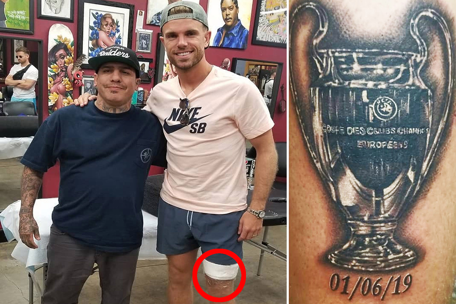 'Humble' Jordan Henderson gets Champions League trophy tattoo on thigh