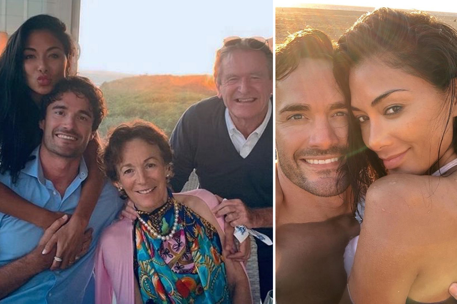 Thom Evans introduces Nicole Scherzinger to his parents as they fly