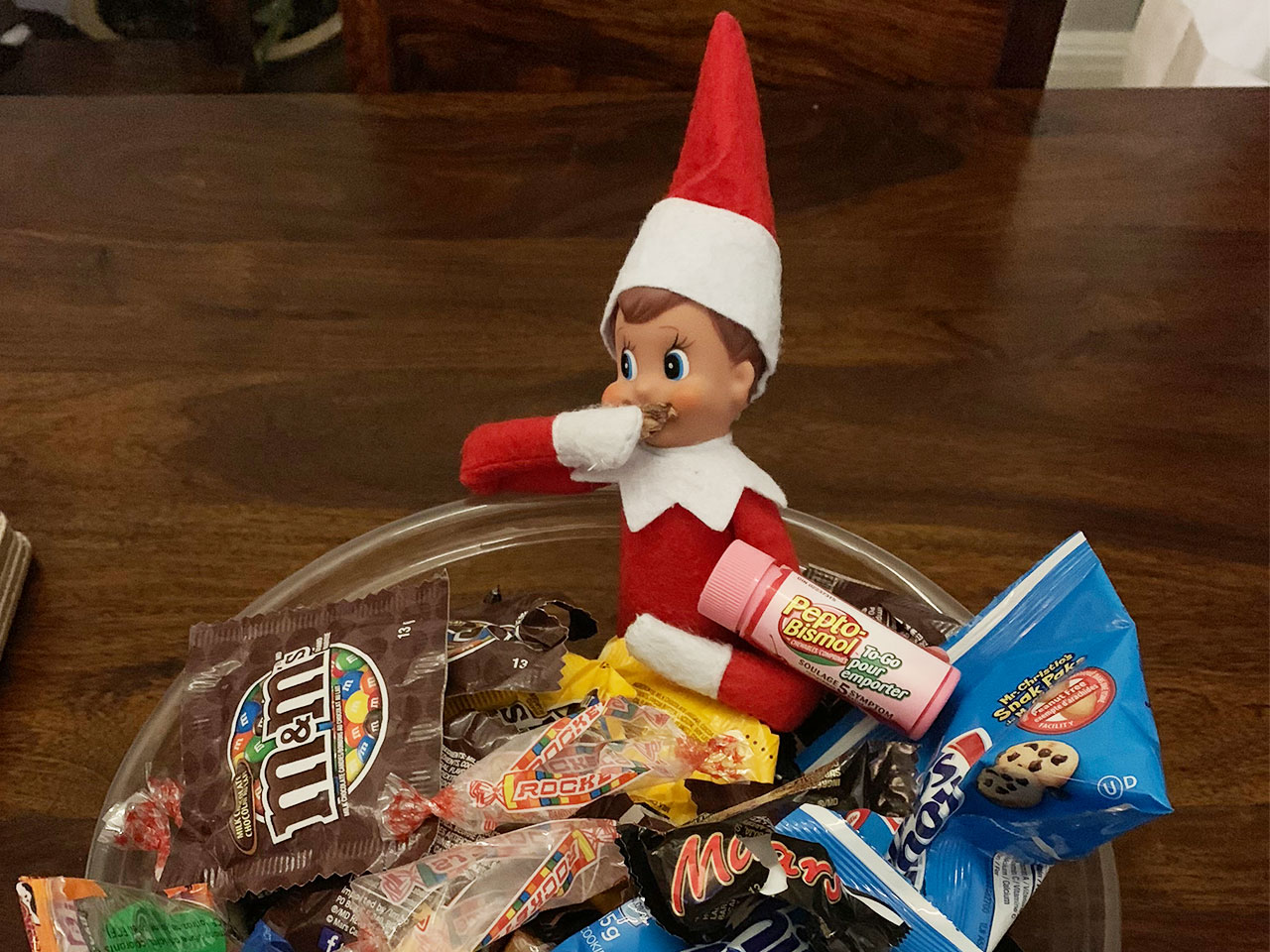 Whatever, haters I'm LOVING coming up with Elf on the Shelf ideas