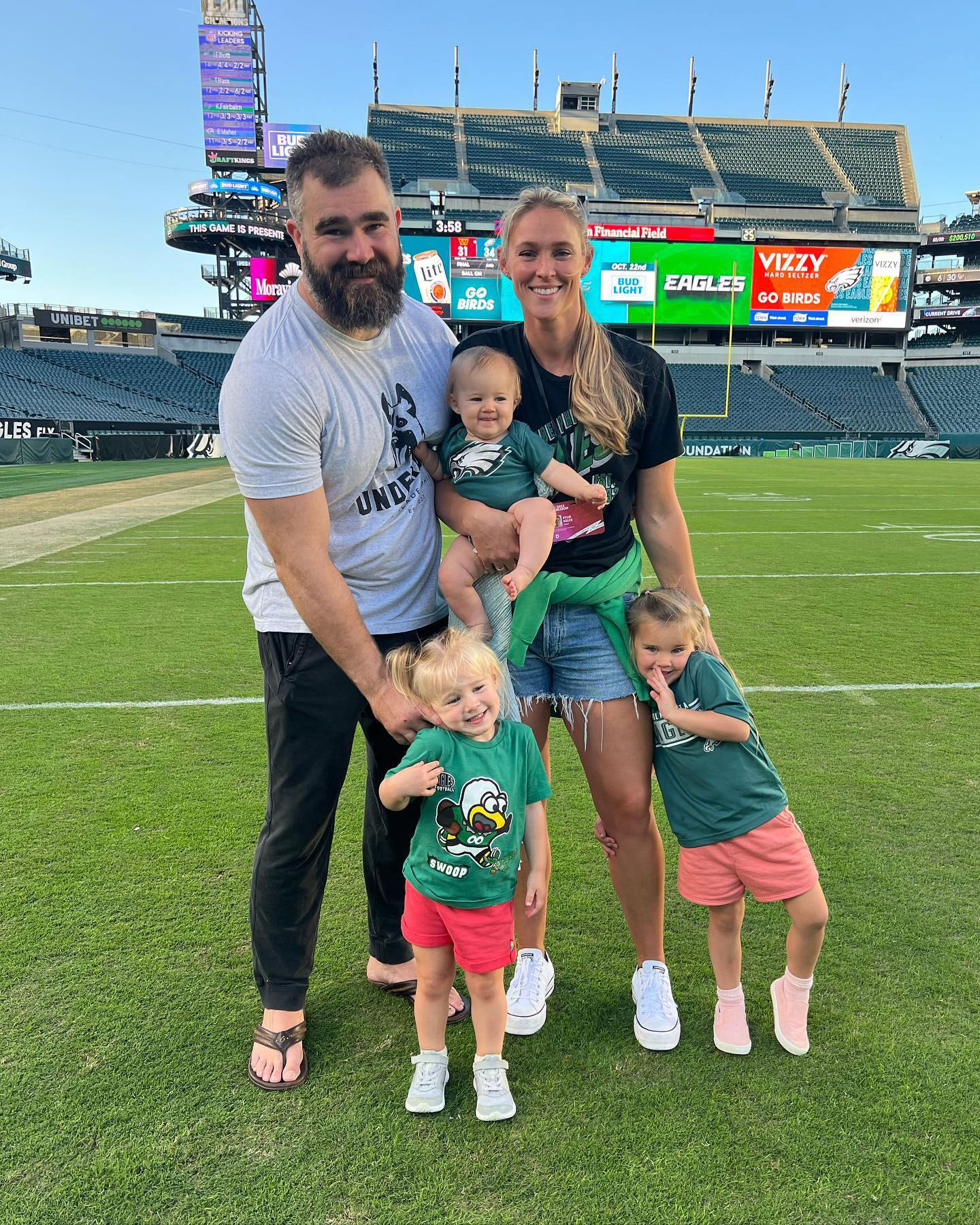 Jason Kelce's Wife Kylie Marks Youngest Daughter's 1st Eagles Game