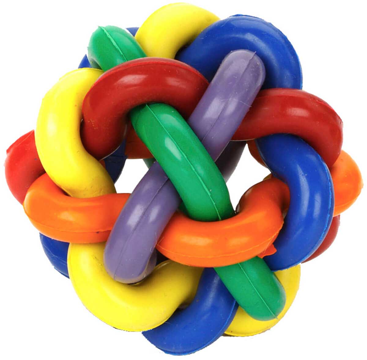 Nobbly Wobbly Rubber Interwoven Ball Dog Toy MultiToys Pet Equipment