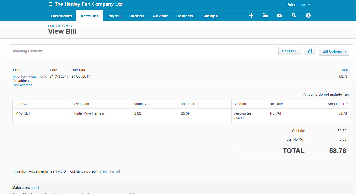 Xero Scheduled Inventory Synchronisation