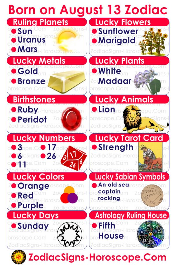 August 13 Zodiac (Leo) Horoscope Birthday Personality and Lucky Things