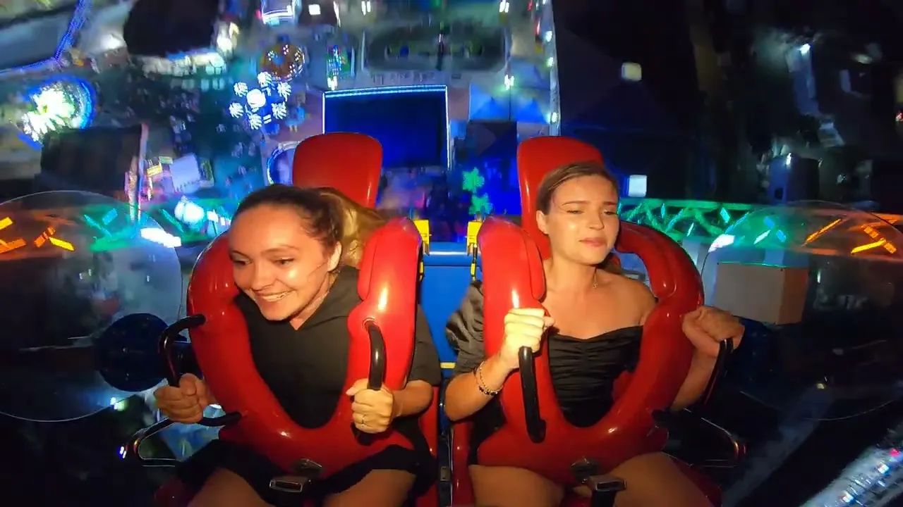 Slingshot ride nip slip [1636] and a few glimpses earlier YTboob