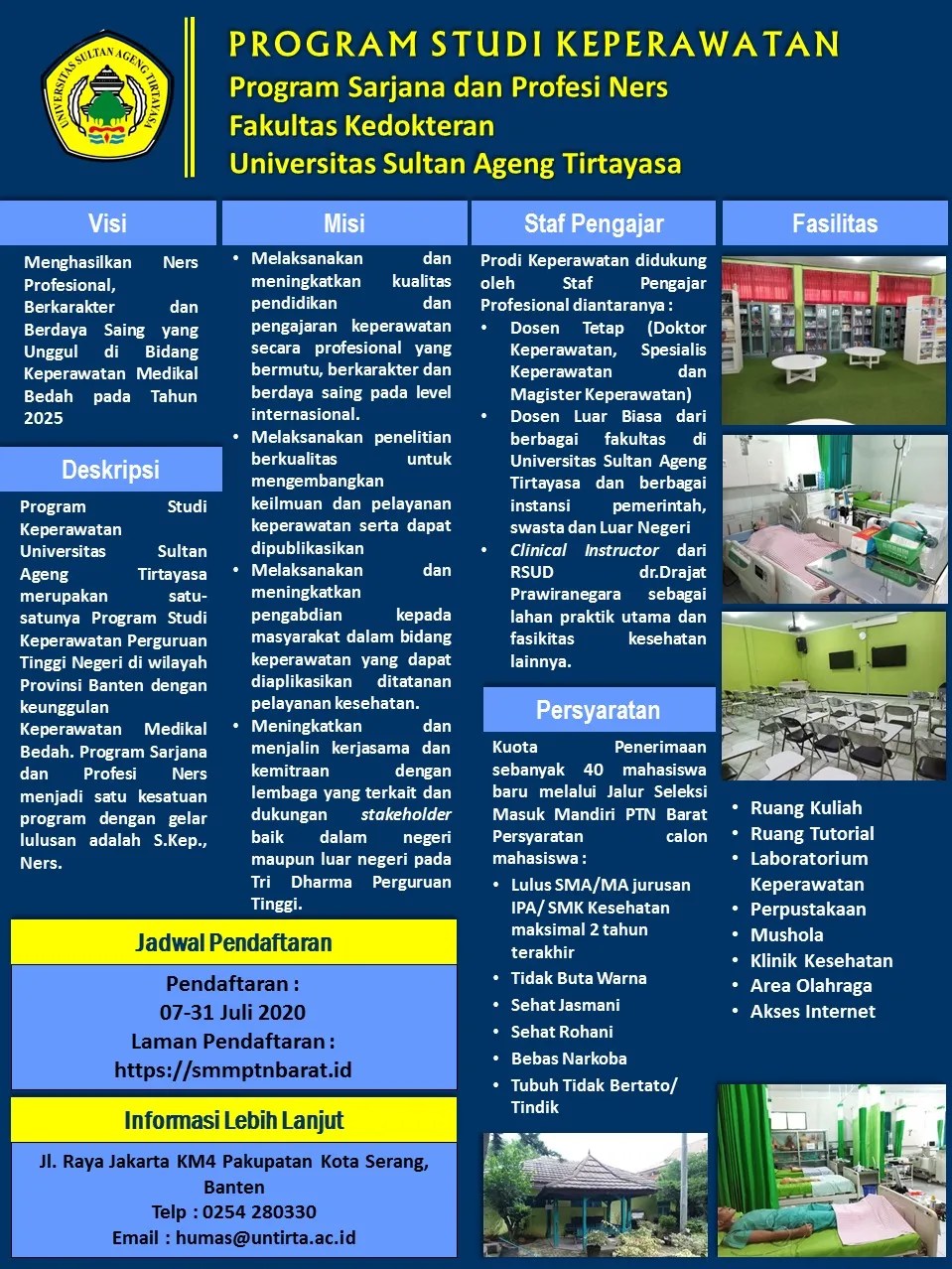 Petunjuk ke smk kesehatan banten (kota tangerang) dengan transportasi umum. Profil S1 Keperawatan Untirta Untirta Universitas Sultan Ageng Tirtayasa