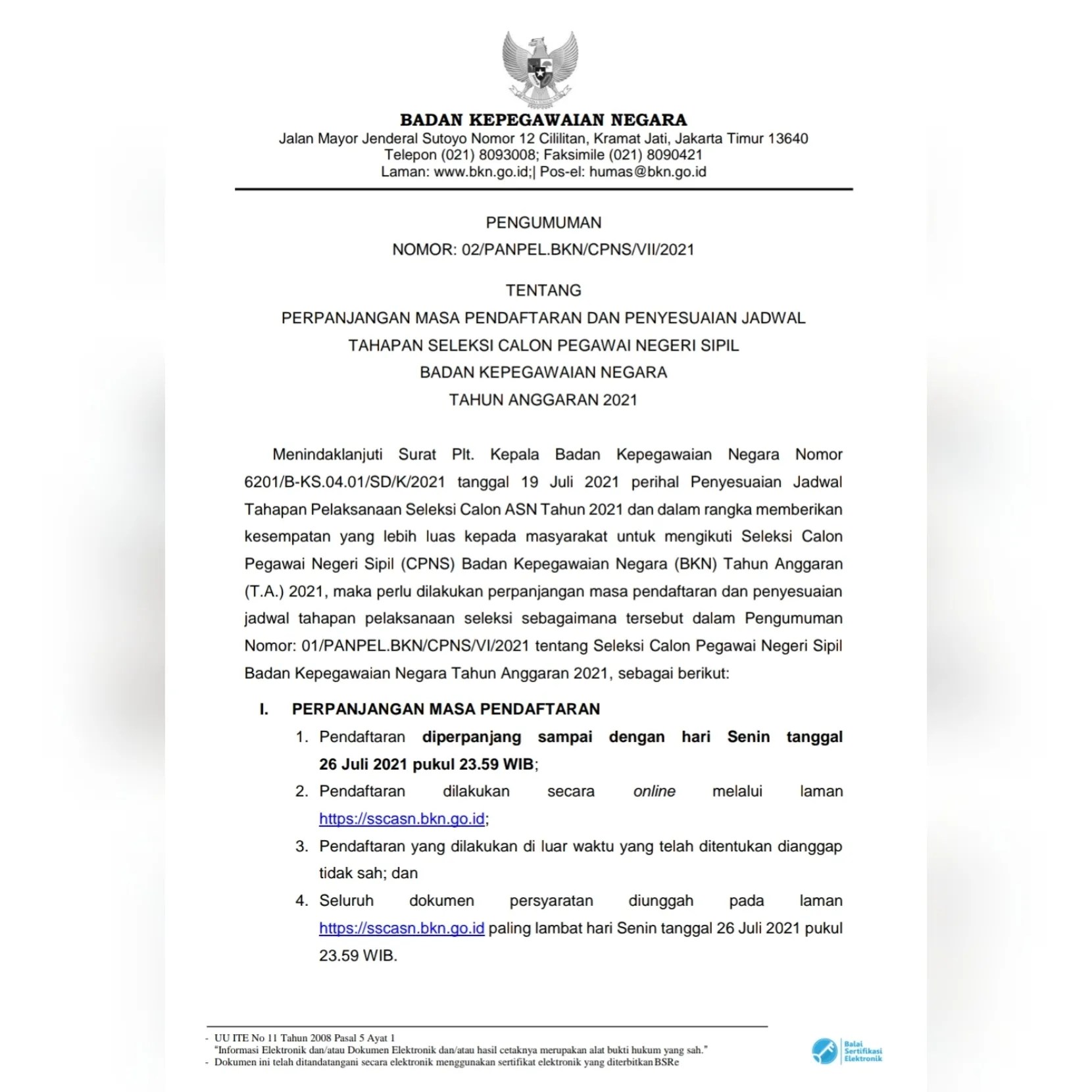 Cpns perpanjangan 2021 pendaftaran Pendaftaran CPNS Cpns perpanjangan 2021 pendaftaran Sepi Pelamar,