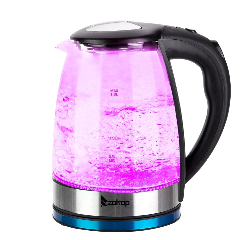Zokop 1 8 Liter Electric Kettle Water Heater Glass Tea Coffee