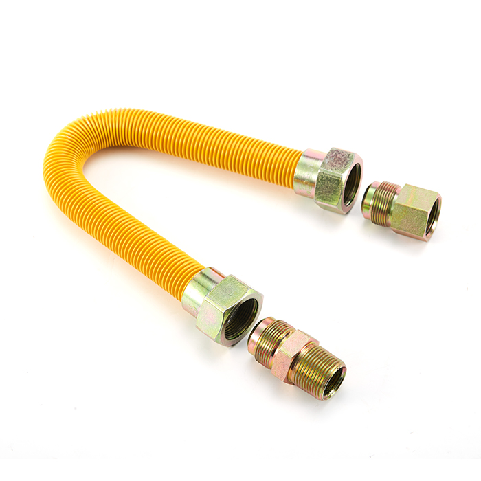 Gas Dryer And Water Heater Flexible Flex Lines Yellow Coated Csa