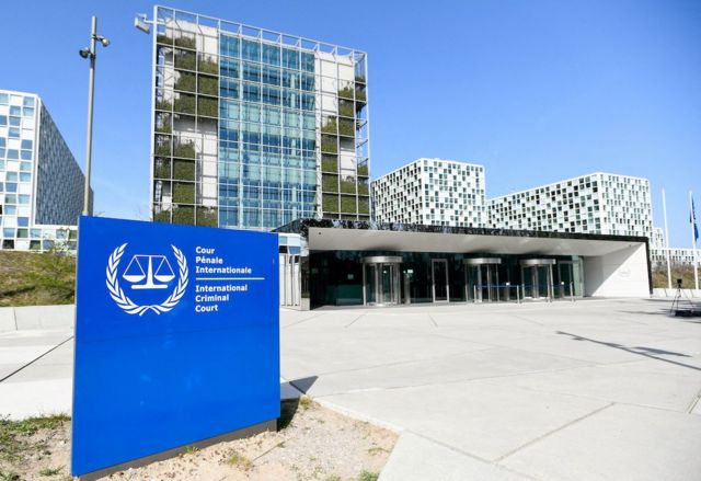 An exterior view of the International Criminal Court in the Hague, Netherlands on 31 March 2021