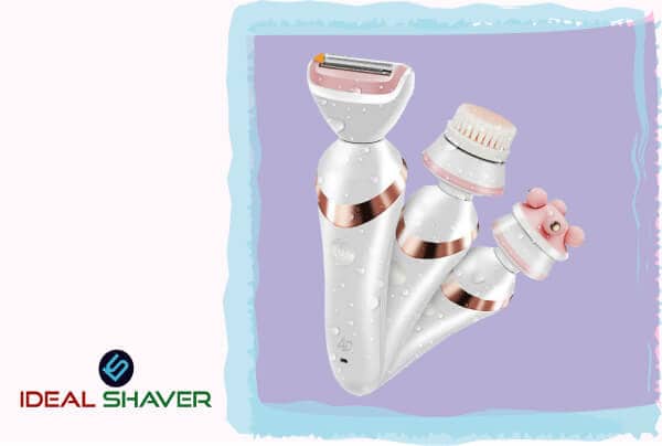 Wet/Dry Razor Set For Women’s Arm, Underarm, Bikini Line, Legs and Facial Cleansing & 3D Roller Massager